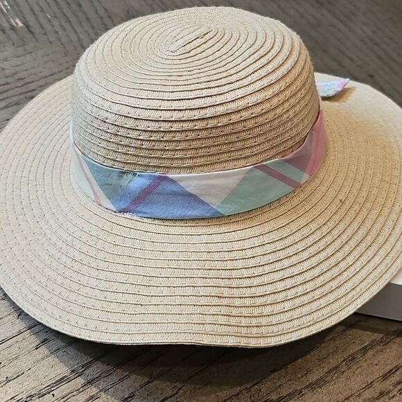 Floral Ribbon Straw Sun Hat One Size - Picture 4 of 8